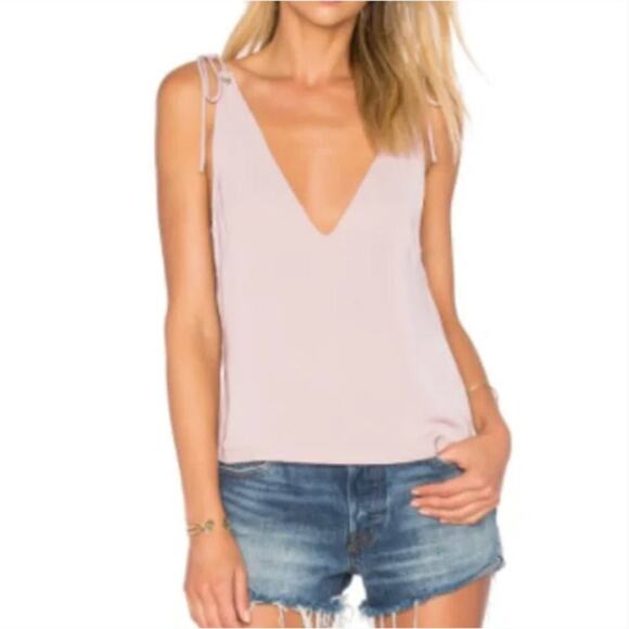 Revolve By the Way Pink Tie Shoulder Tank Top - Picture 1 of 4